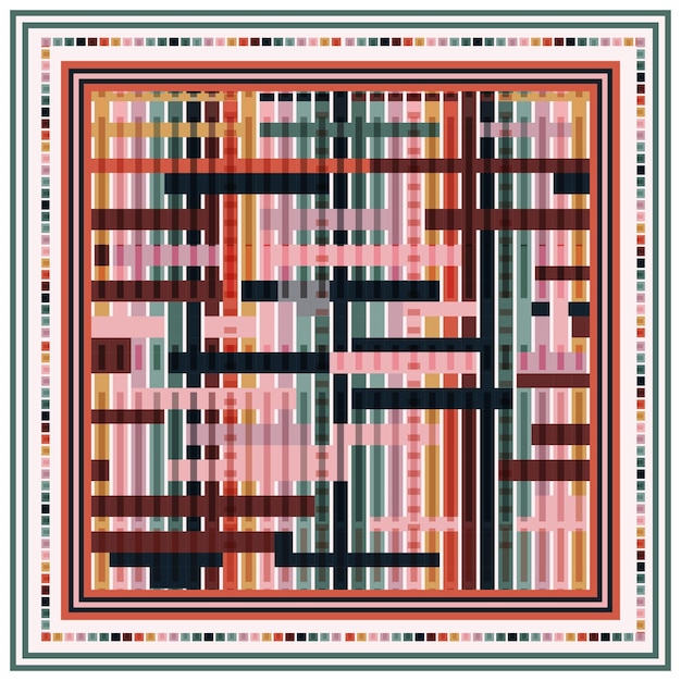 Hermosas rayas de colores abstractas forma geométrica estilo retro colocación de impresión bufanda para textil