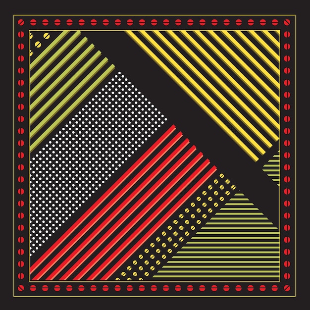 Hermosas rayas de colores abstractas forma geométrica estilo retro colocación de impresión bufanda para textil