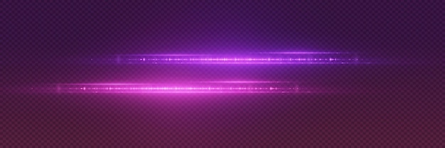Hermosas rayas de velocidad brillantes con resplandor de luz sobre un fondo transparente