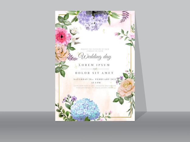Hermosas tarjetas de invitación de boda floral