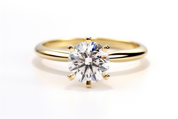 Vector hermoso anillo de oro con gemas aisladas anillo de ouro con diamantes aislados sobre fondo blanco oro