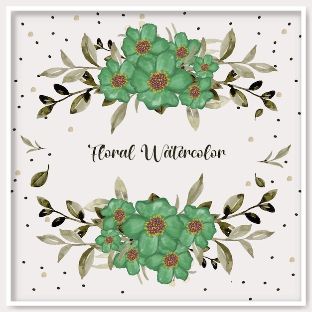 Hermoso arreglo floral en acuarela Vector Premium