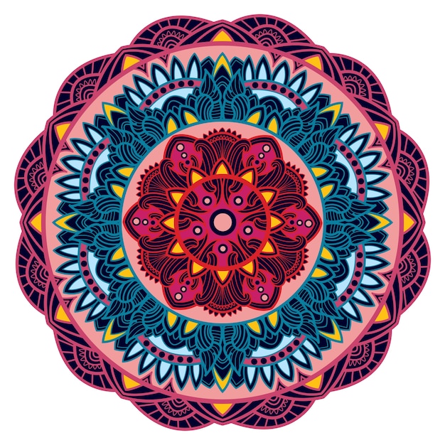 Hermoso arte mandala redondeado