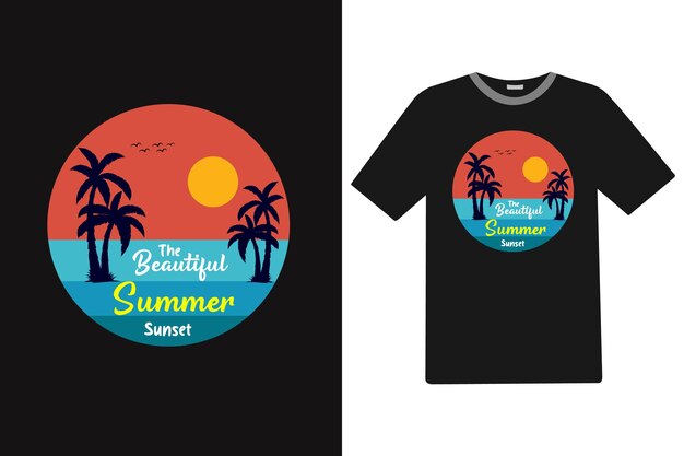 El hermoso atardecer de verano Diseño de camisetas de verano