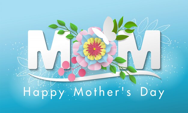 Hermoso banner Tarjeta de felicitación del día de la madre feliz