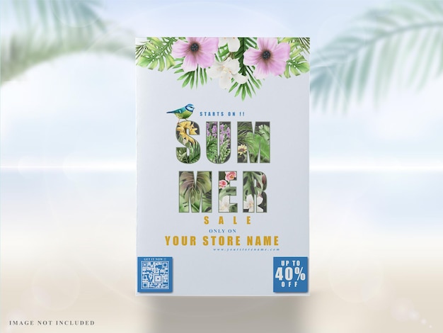 Vector hermoso banner de verano floral tropical