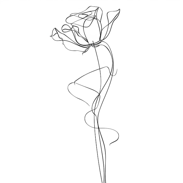 hermoso boceto de arte de línea de rosas minimalista