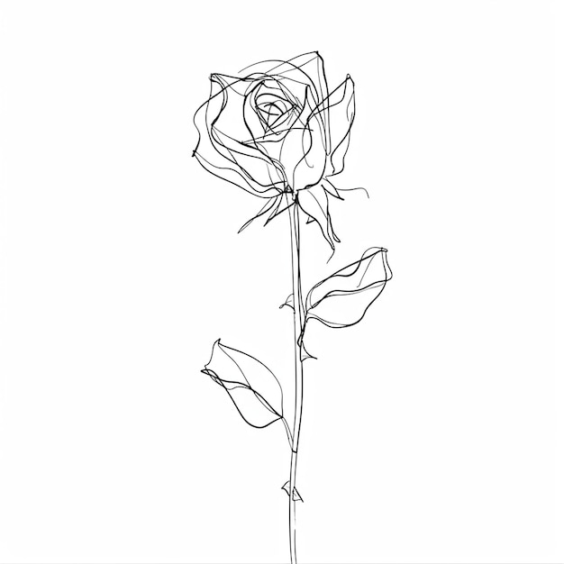 hermoso boceto de arte de línea de rosas minimalista