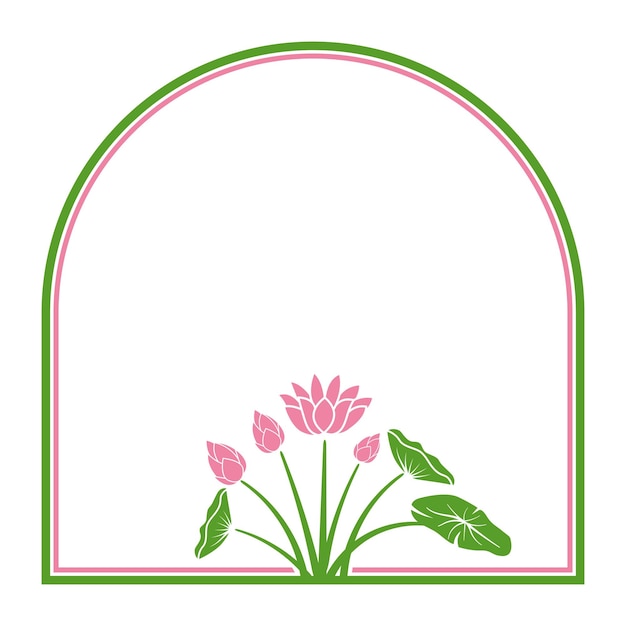 hermoso borde de la planta de flor de loto