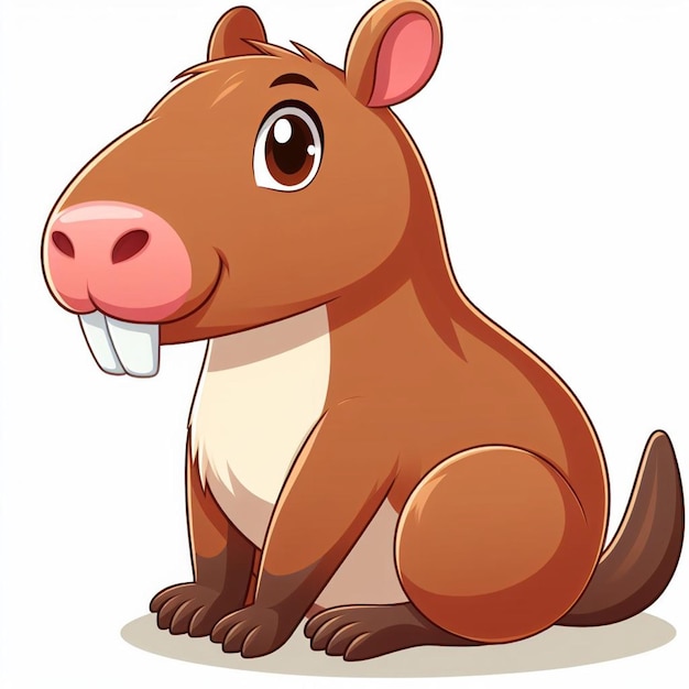 Vector hermoso capybara vector ilustración de dibujos animados