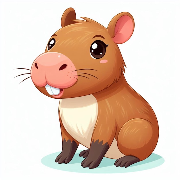 Vector hermoso capybara vector ilustración de dibujos animados