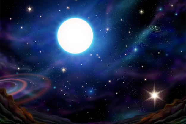 El hermoso cielo del universo galáctico