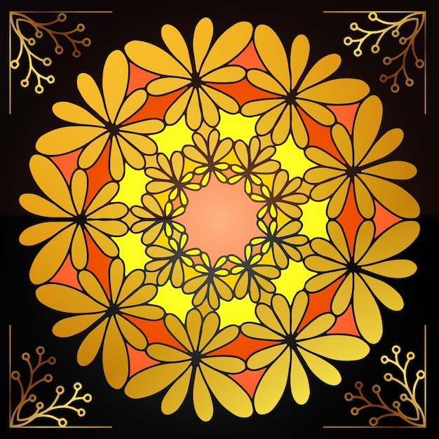 Hermoso color mandala arte vector dibujado a mano doodle mandala