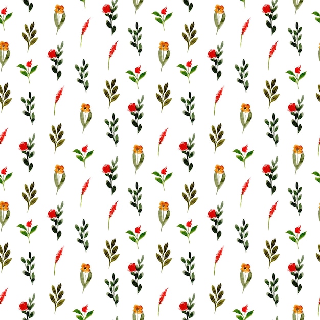 hermoso, colorido, botánico, acuarela, seamless