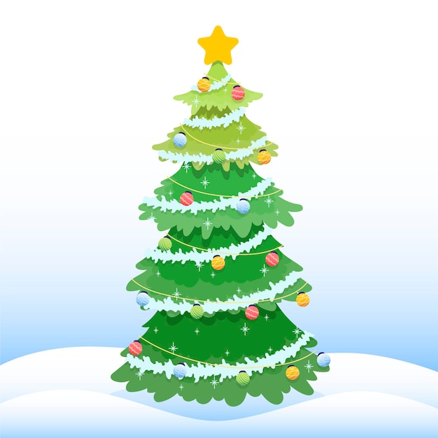 Hermoso concepto de árbol de navidad 2d