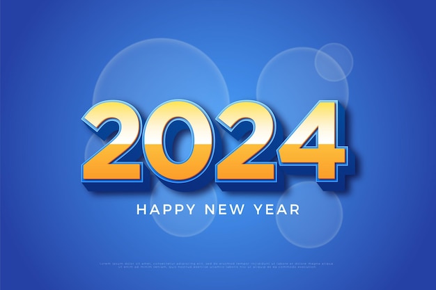 hermoso concepto de color de estandarte con números bonitos para la celebración del año nuevo de 2024