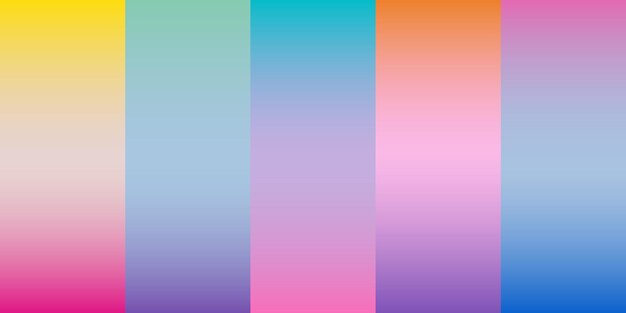 Hermoso conjunto de fondo de papel de pared con gradiente de color vectorial