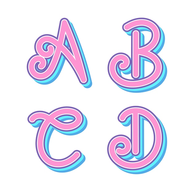 Vector hermoso conjunto de letras