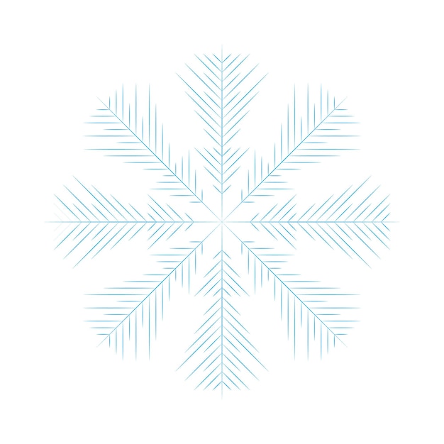 Hermoso copo de nieve para el diseño de invierno de navidad. adorno de año nuevo. ilustración de vector de línea plana