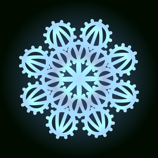 Hermoso copo de nieve para el símbolo de diseño de invierno de año nuevo y vacaciones de navidad