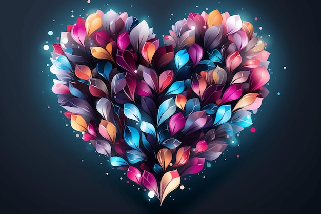 Vector hermoso corazón floral para el día de san valentín o cualquier otra ocasión acuarela realista hermoso flo