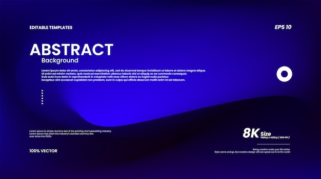 Hermoso degradado de malla con un bonito color azul de estilo moderno y dinámico de fondo vectorial 8K