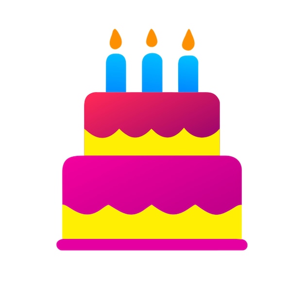 hermoso delicioso colorido icono de pastel de cumpleaños