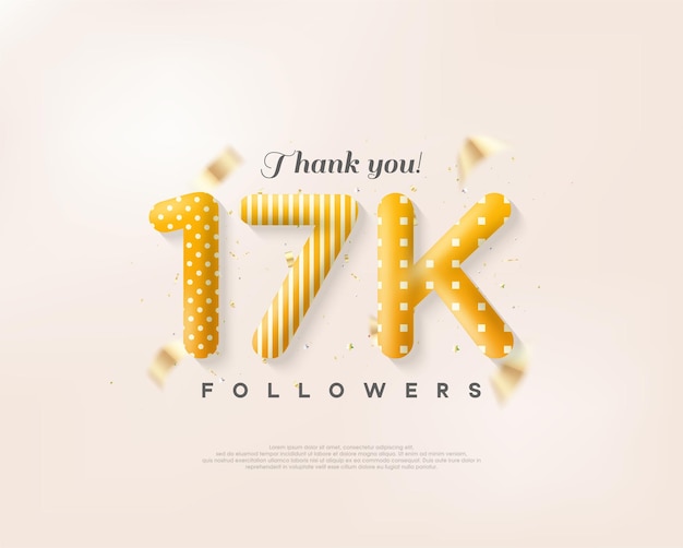 Hermoso diseño con 17k números de discurso ilustración globos 3d realistas