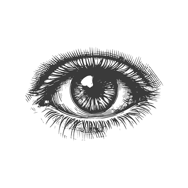 Hermoso diseño de boceto de ojos dibujados a mano