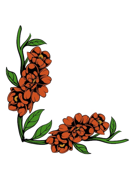 Hermoso diseño floral para adorno de boda vectorial