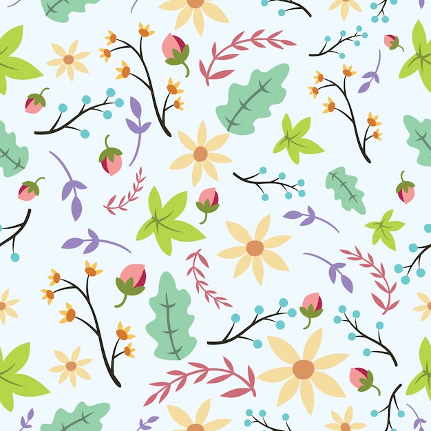 Hermoso diseño floral sin fisuras patrón