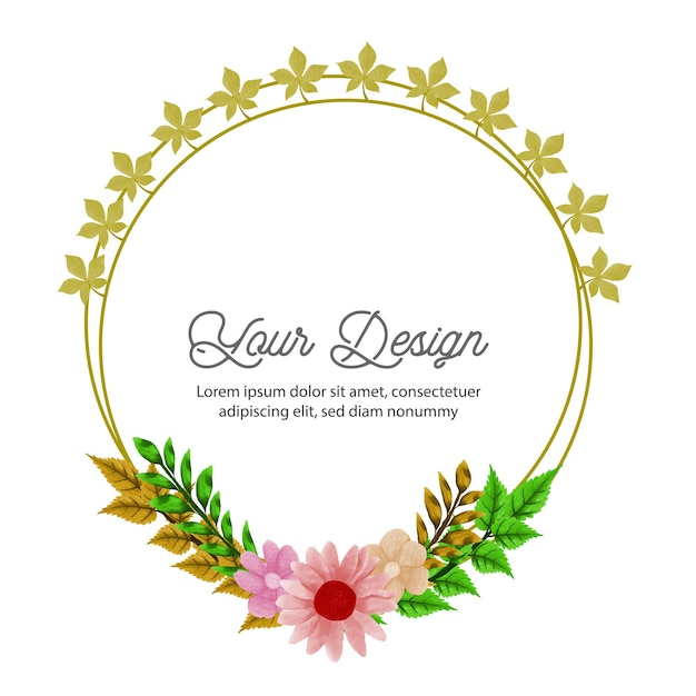 Vector hermoso diseño floral de tarjeta de invitación de boda