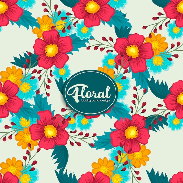 Vector hermoso diseño floral