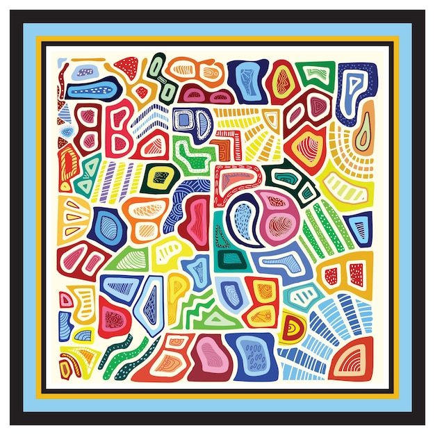 hermoso diseño de fondo abstracto moderno lujo patrón de arte de pared colorida forma geométrica bufanda
