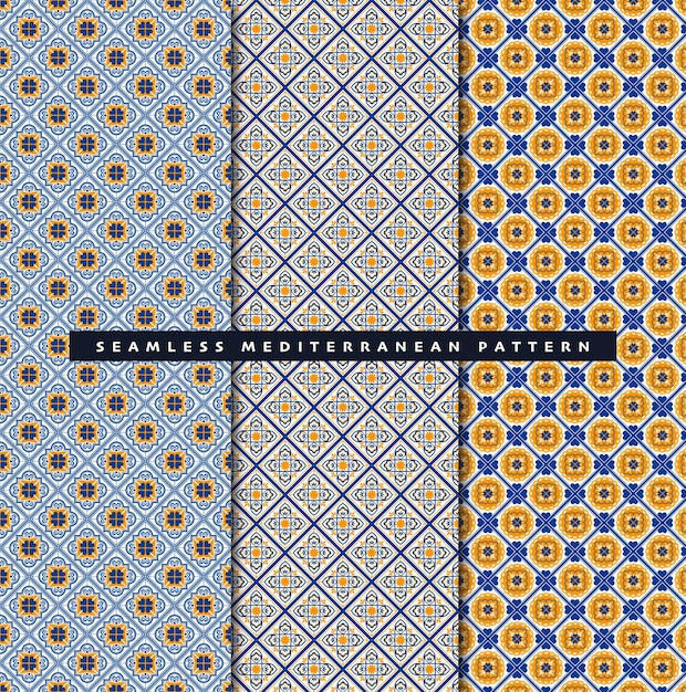 hermoso diseño de fondo de papel tapiz de patrón mediterráneo sin costuras