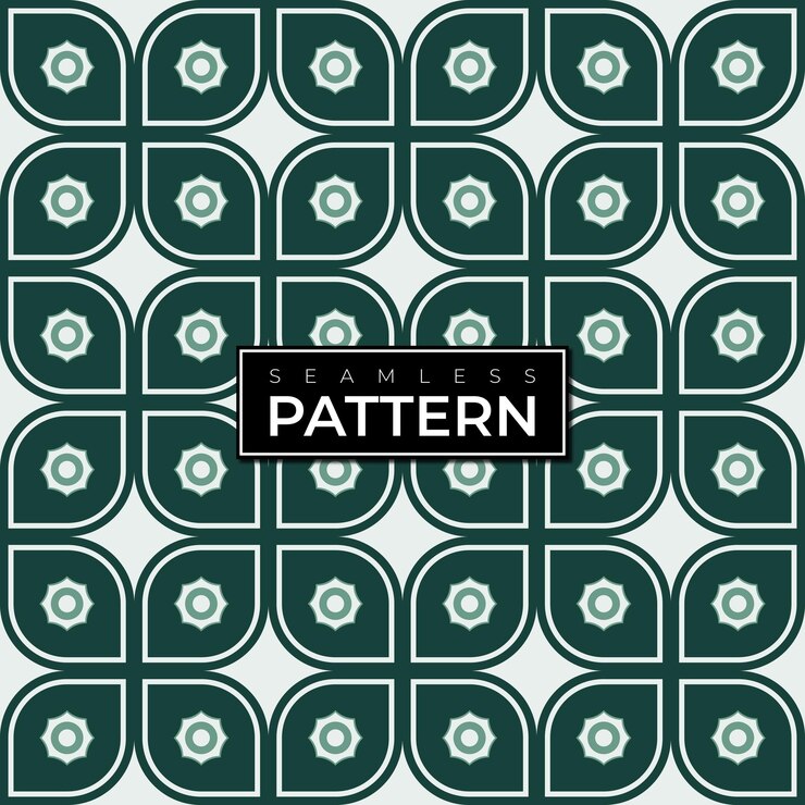 hermoso diseño de forma de flor verde con patrón sin costuras