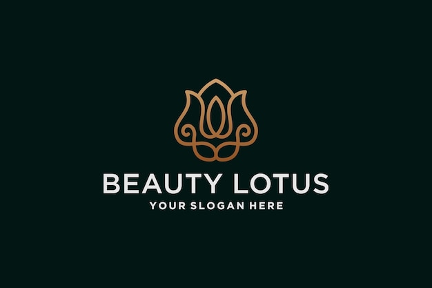 Hermoso diseño de logotipo de flor de loto