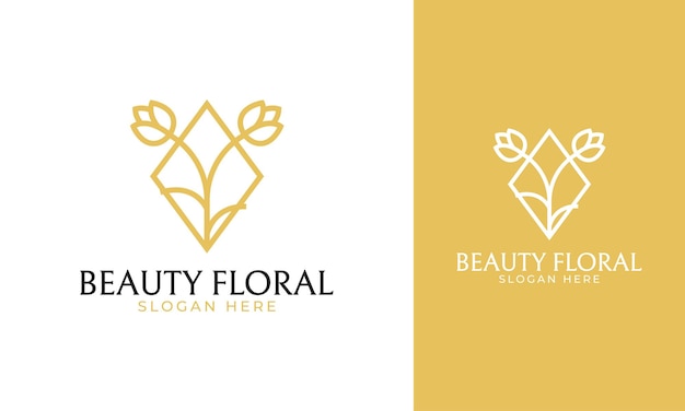 Hermoso diseño de logotipo floral para negocios de joyería.