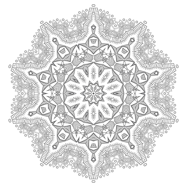 Hermoso diseño de mandala de arte lineal