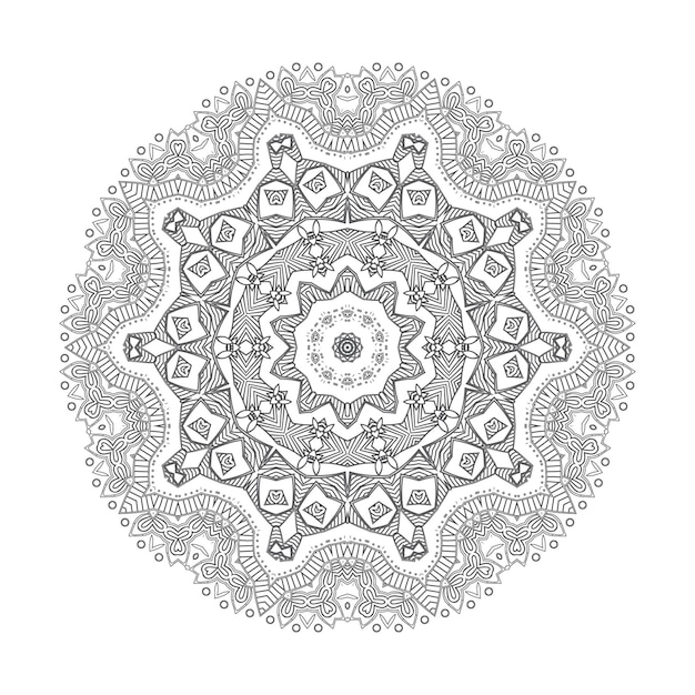 Hermoso diseño de mandala de arte lineal