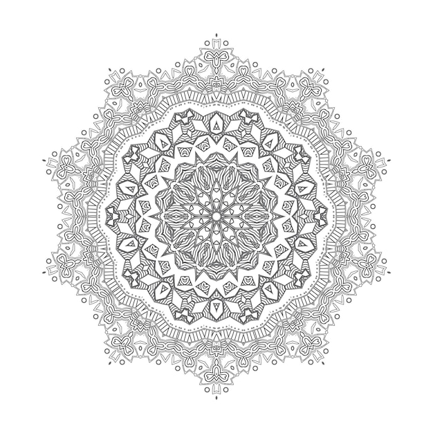 Hermoso diseño de mandala de arte lineal