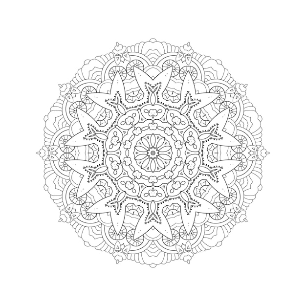 Hermoso diseño de mandala de arte lineal