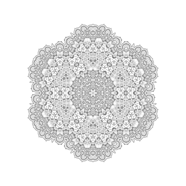 hermoso diseño de mandala de arte lineal