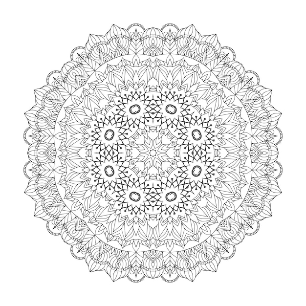 Hermoso diseño de mandala de arte lineal