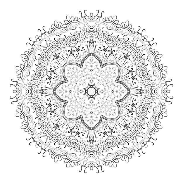 Hermoso diseño de mandala de arte lineal
