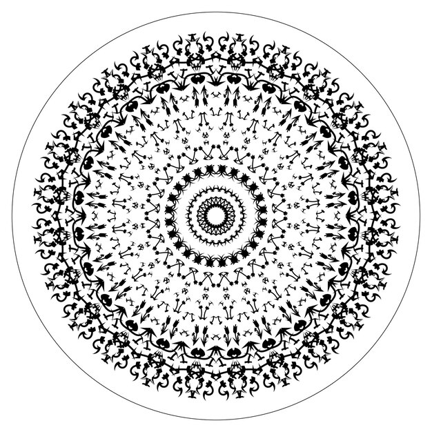 Hermoso diseño de mandala de arte lineal