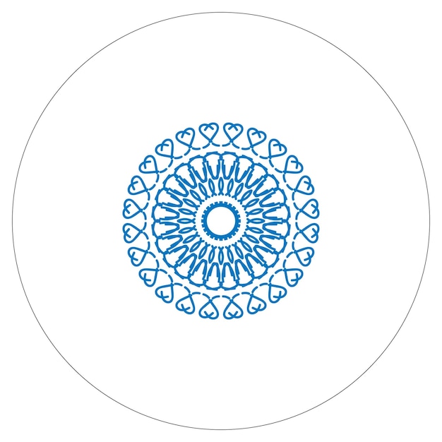Hermoso diseño de mandala de arte lineal