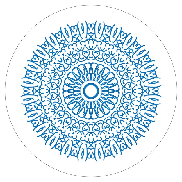 Hermoso diseño de mandala de arte lineal