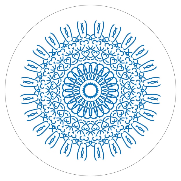 Hermoso diseño de mandala de arte lineal