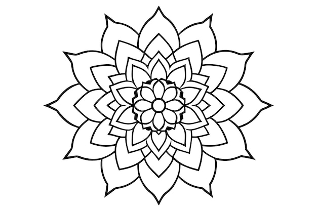 hermoso diseño de mandala arte vectorial en blanco y negro